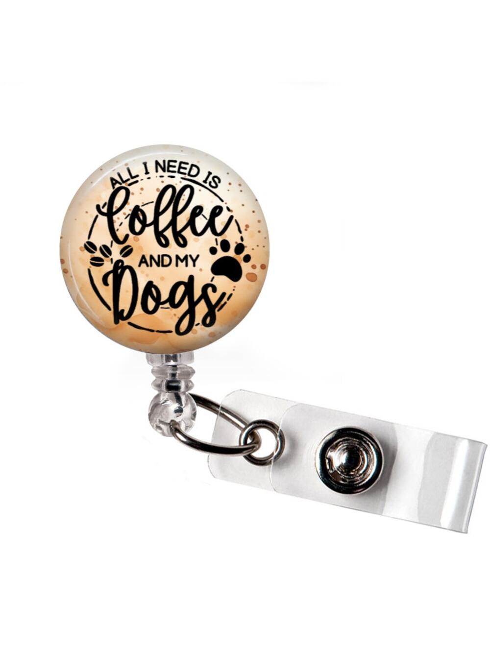 Dog Mom Badge Reel Coffee Lover Badge Holder Funny Dog Lover Gift